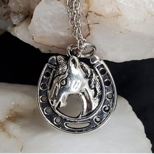 Horse Head Horseshoe Silver plated Perfect Country Girl Boho Jewelry